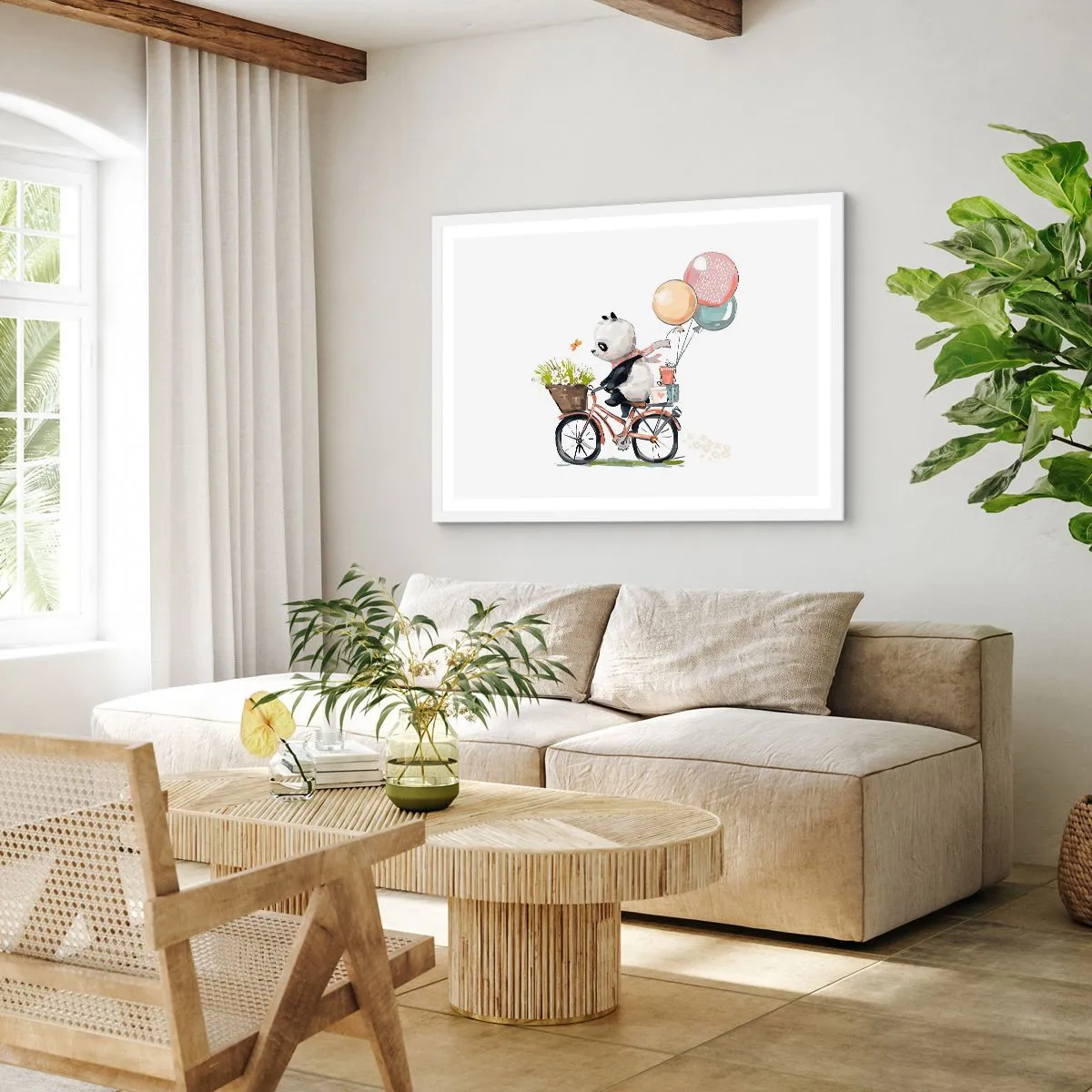 Poster in einem weißen Rahmen - Glücklicher Tag - 70x50 cm