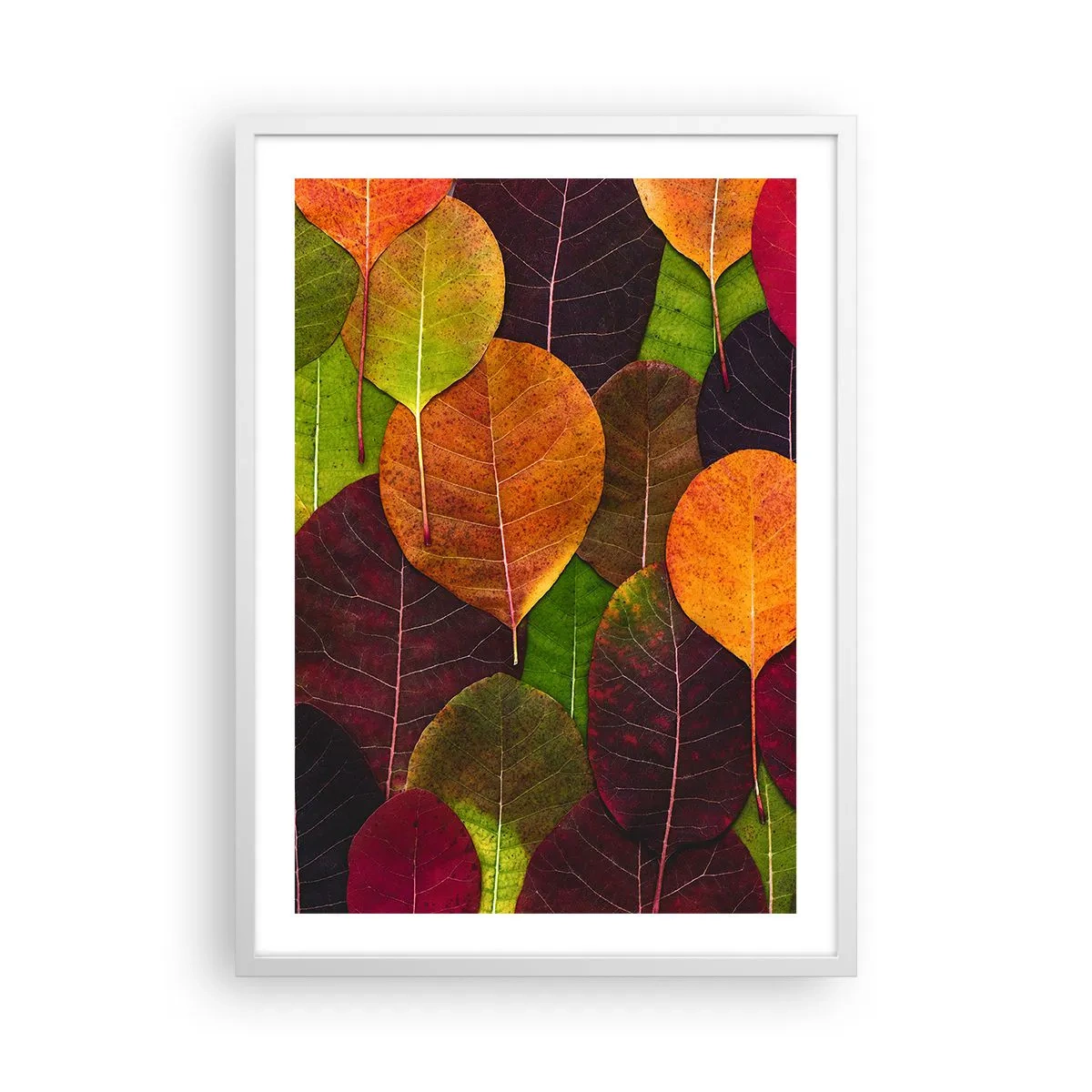 Poster in einem weißen Rahmen - Herbstmosaik - 50x70 cm