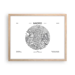 Poster in einem Rahmen aus heller Eiche - Anatomie von Madrid - 50x40 cm