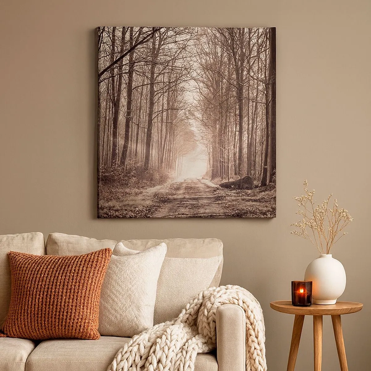 Bild auf Leinwand - Leinwandbild - Waldkathedrale - 30x30 cm