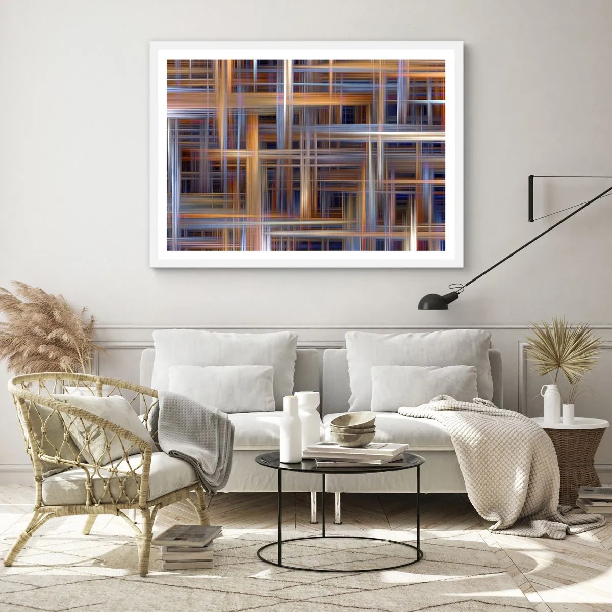 Poster in einem weißen Rahmen - Aus Licht gewebt - 50x40 cm