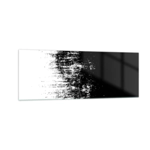 Glasbild - Bild auf glas - Minimalistische Abstraktion in Schwarzweiß - 140x50cm - Und der Gewinner ist ... - Moderne Wanddekoration für Wohnzimmer und Schlafzimmer ARTTOR