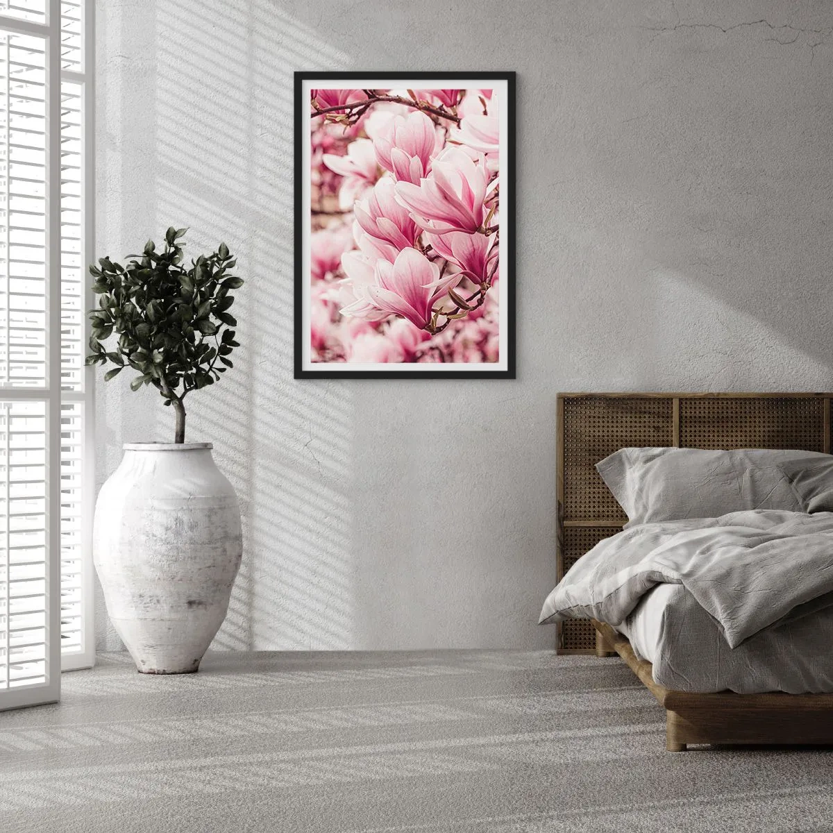 Poster in einem schwarzem Rahmen - Frühling ist rosa - 30x40 cm