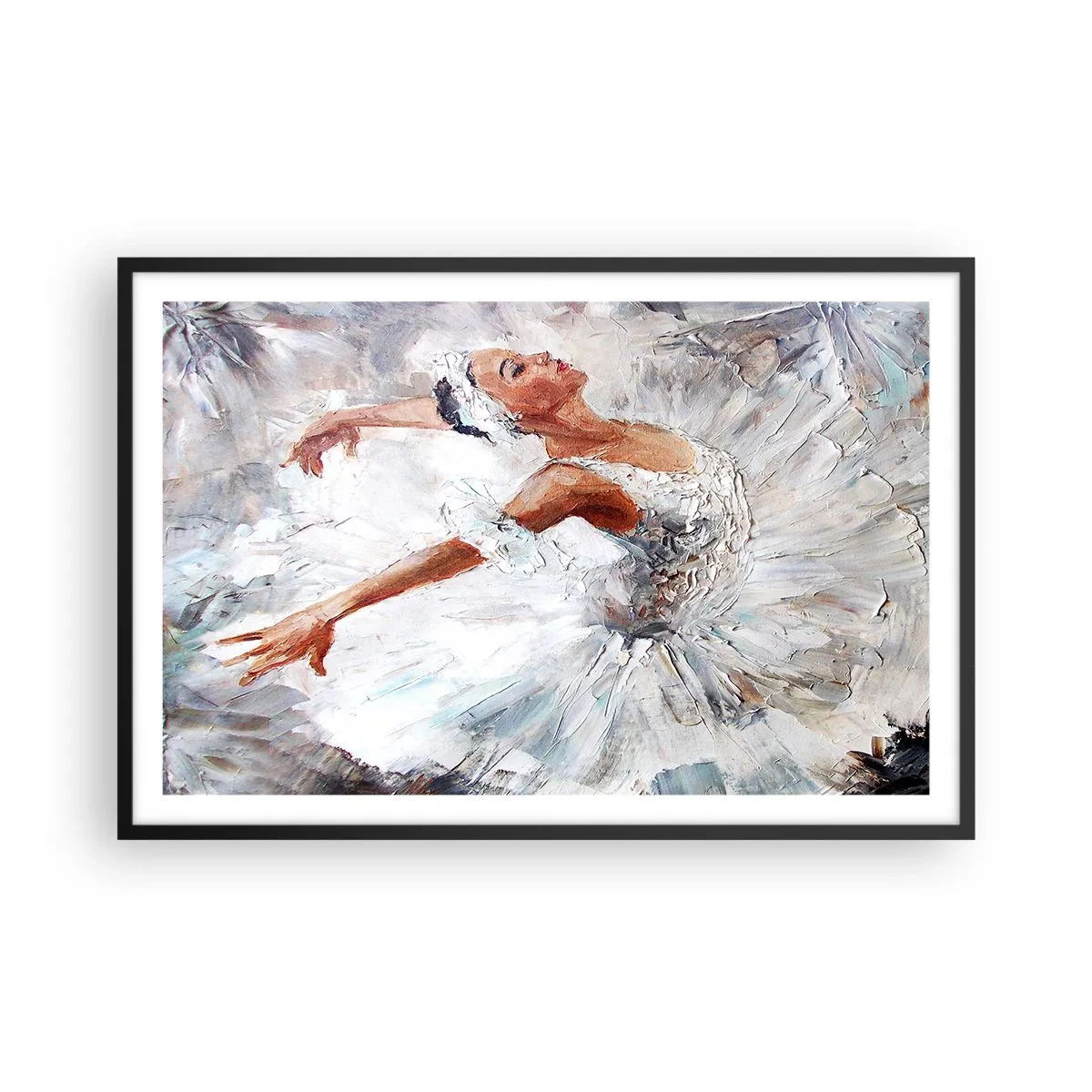 Poster in einem schwarzem Rahmen - Zart und leicht wie Tüll - 91x61 cm