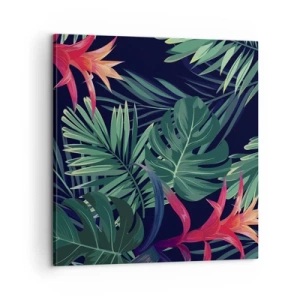 Bild auf Leinwand - Leinwandbild - Im Grünen in Flammen gehen - 60x60 cm