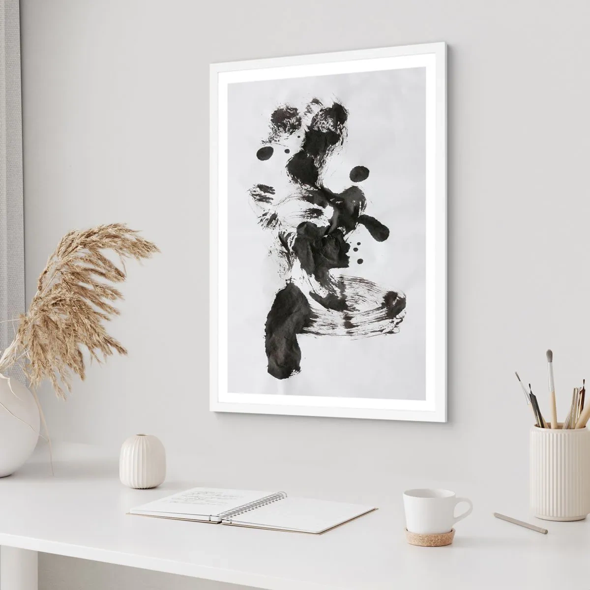 Poster in einem weißen Rahmen - Obwohl das Wahnsinn ist, steckt darin eine Methode? - 50x70 cm