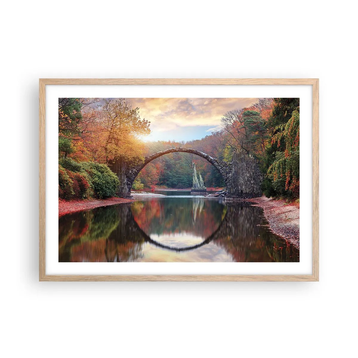 Poster in einem Rahmen aus heller Eiche - Auf der anderen Seite des Spiegels - 70x50 cm