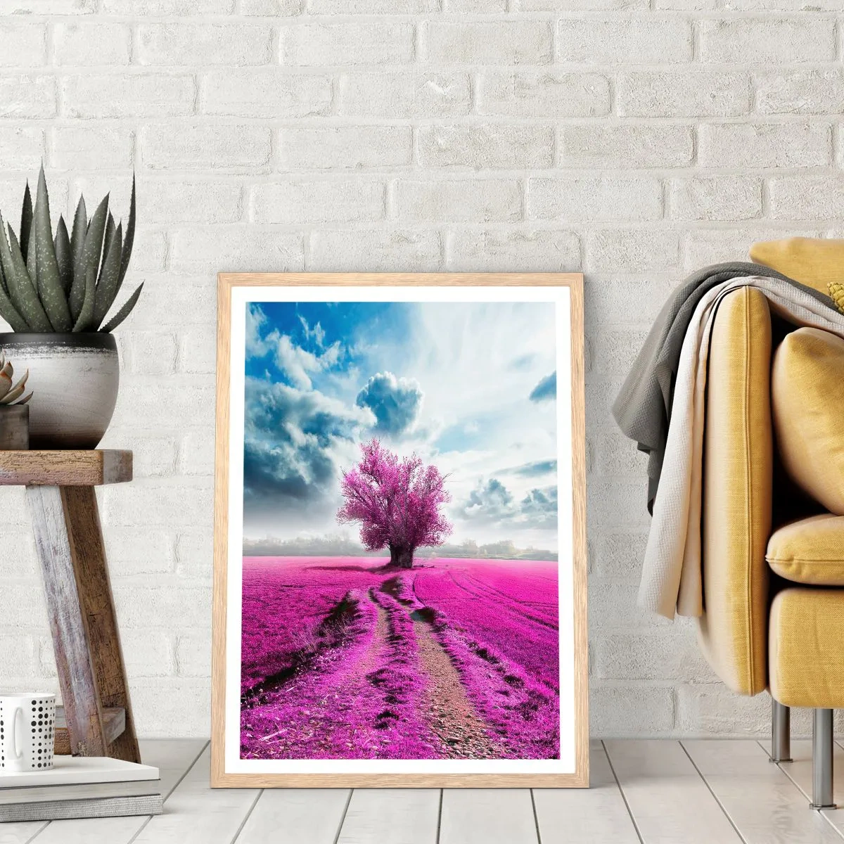 Poster in einem Rahmen aus heller Eiche - Heide - Wildnis - 30x40 cm