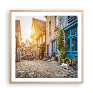Poster in einem Rahmen aus heller Eiche - Der weiße Geist der Stadt - 60x60 cm