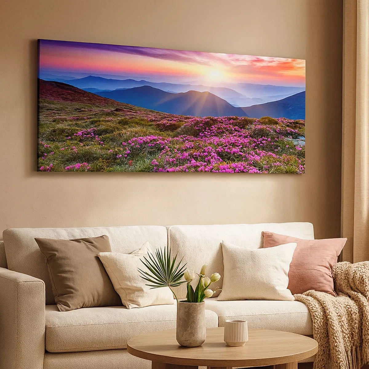 Bild auf Leinwand - Leinwandbild - Kräuter dufteten nach frischen Trauben von den Feldern - 100x40 cm