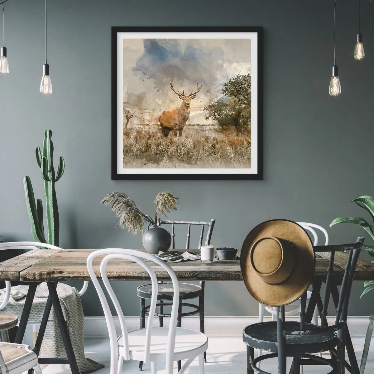 Poster in einem schwarzem Rahmen - Würde – Stärke – Würde - 40x40 cm