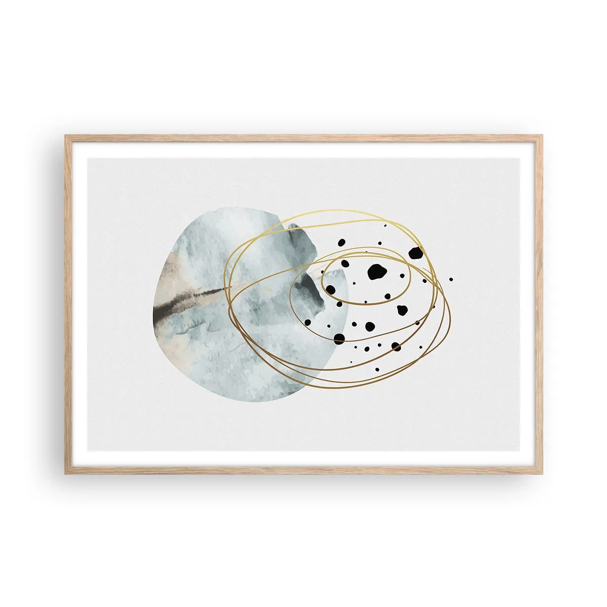 Poster in einem Rahmen aus heller Eiche - Vom Weltraum umarmt - 100x70 cm