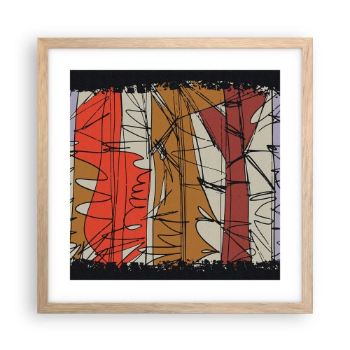 Poster in einem Rahmen aus heller Eiche - Spontane Komposition - 40x40 cm