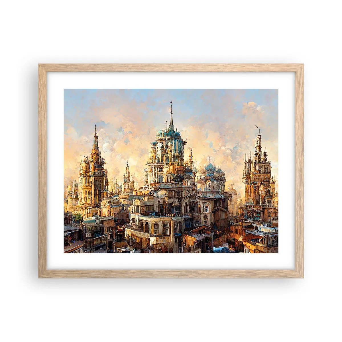 Poster in einem Rahmen aus heller Eiche - Stadt der Städte - 50x40 cm