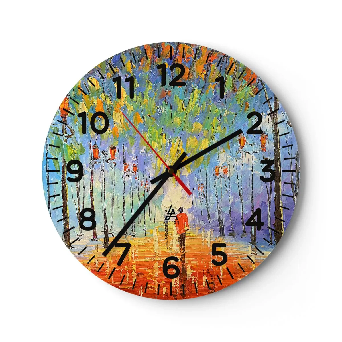 Wanduhr - Glasuhr - Nachtlied des Regens - 30x30 cm