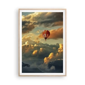 Poster in einem Rahmen aus heller Eiche - Ich fliege, weil ich es will - 70x100 cm