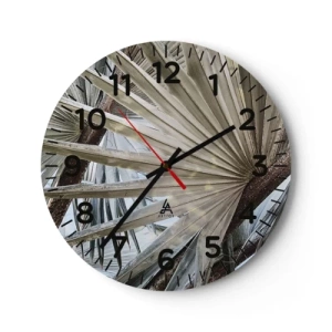 Wanduhr - Glasuhr - Fans in den Tropen - 40x40 cm