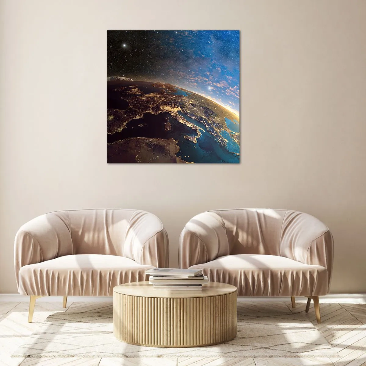 Glasbild - Bild auf glas - Schauen wir uns aus der Ferne an - 70x70 cm