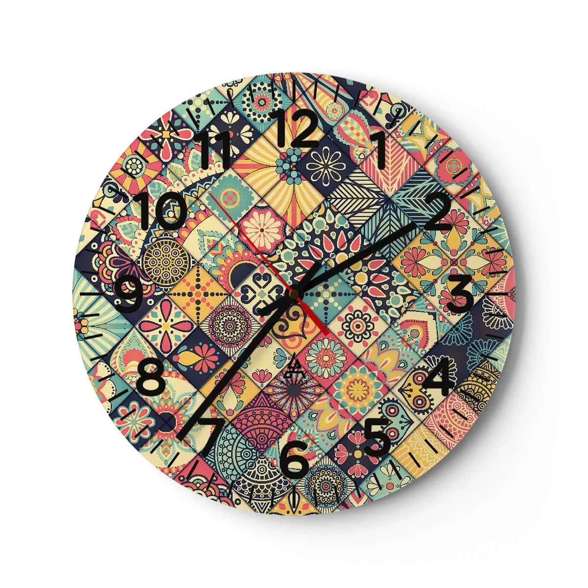 Wanduhr - Glasuhr - marokkanische Atmosphäre - 40x40 cm