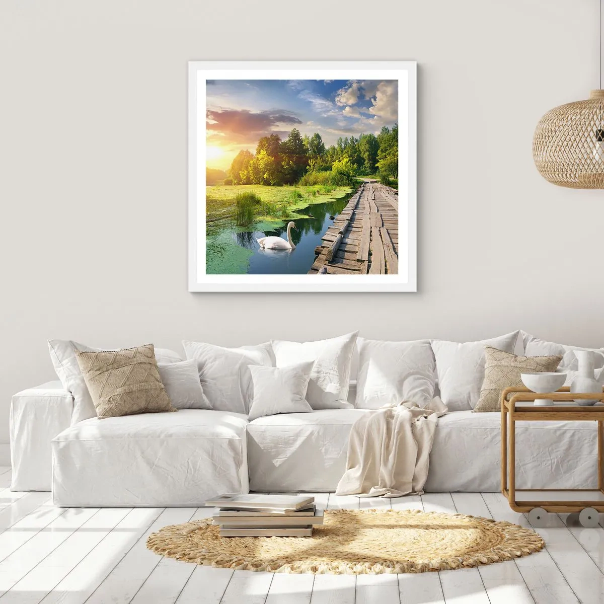 Poster in einem weißen Rahmen - Sommer, Sommer überall - 40x40 cm