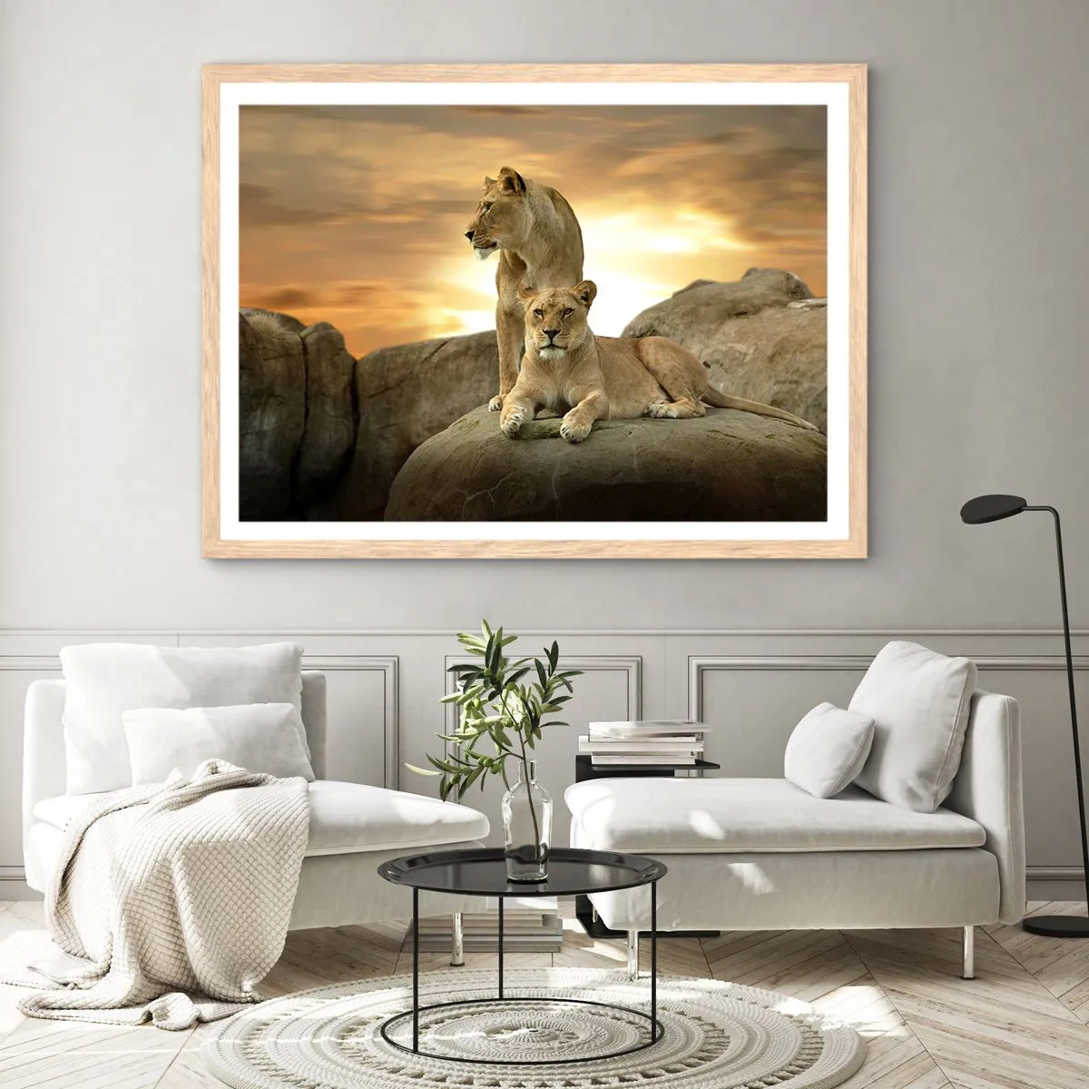 Poster in einem Rahmen aus heller Eiche - Königliche Majestät - 70x50 cm