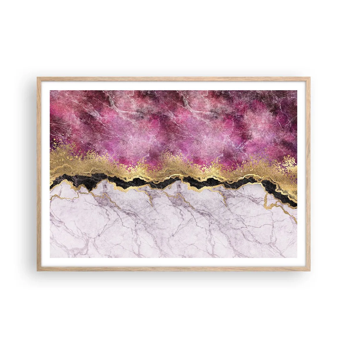 Poster in einem Rahmen aus heller Eiche - An der Grenze - 100x70 cm