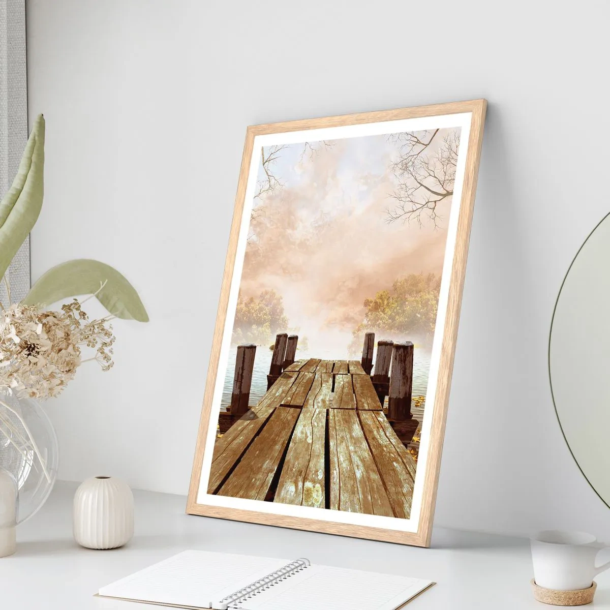 Poster in einem Rahmen aus heller Eiche - Die milde Traurigkeit des Herbstes - 50x70 cm