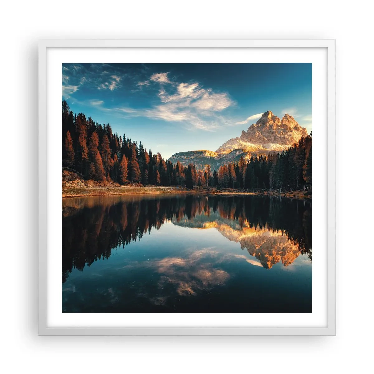 Poster in einem weißen Rahmen - Doppelte Landschaft - 60x60 cm