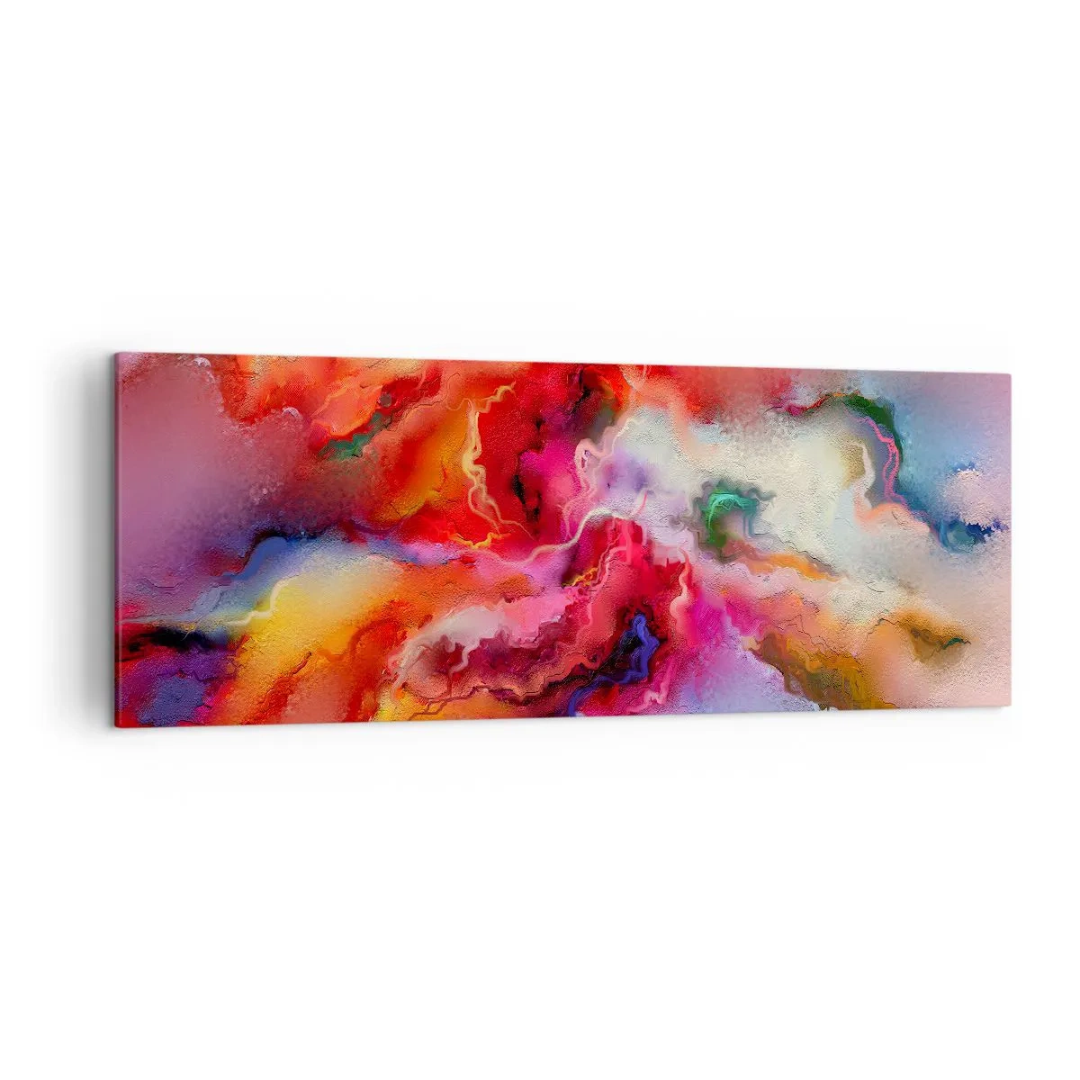 Bild auf Leinwand - Leinwandbild - Bunte Abstraktion mit dynamischer Komposition - 140x50cm - Wie man Träume fängt - rauchen - Moderne Wanddekoration für Wohnzimmer und Schlafzimmer ARTTOR