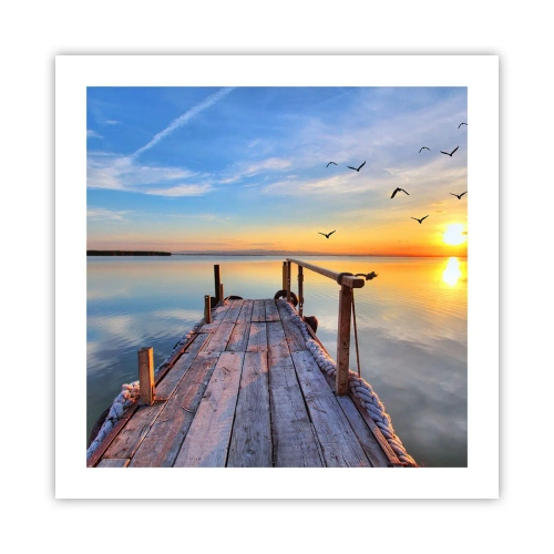 Poster - Lauf direkt der Sonne entgegen - 50x50 cm