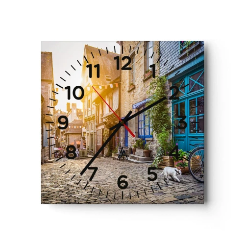 Wanduhr - Glasuhr - Der weiße Geist der Stadt - 30x30 cm