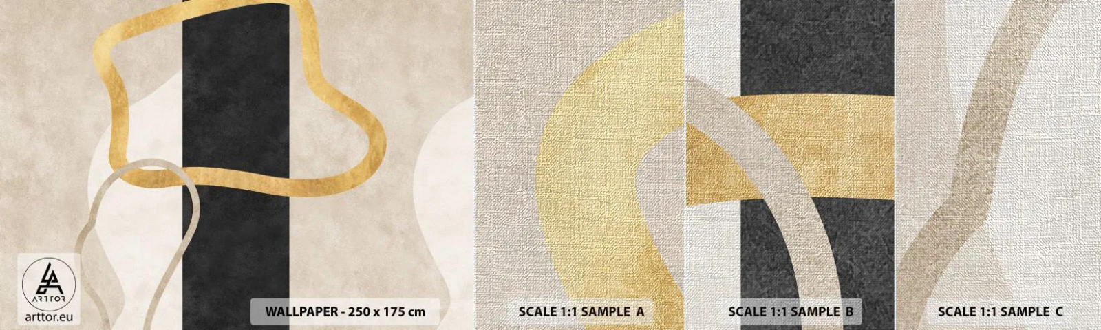 Fototapeten Muster Premium Canvas - Schleifenformen - Art Deco, Minimalismus, Abstraktionismus - 100x30 cm