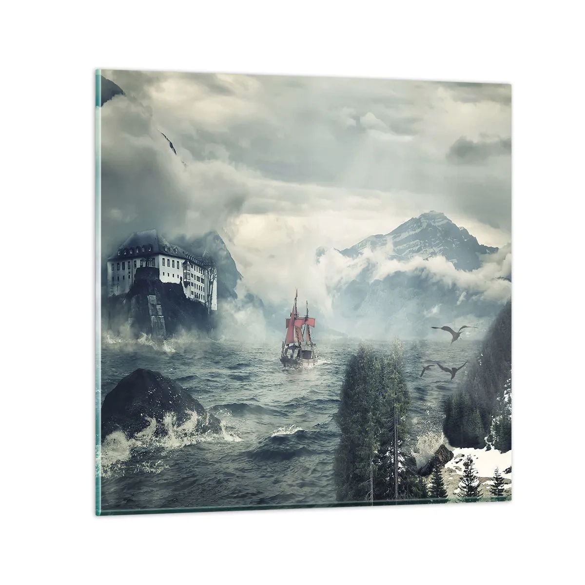 Glasbild - Bild auf glas - In magischen Gewässern - 70x70 cm