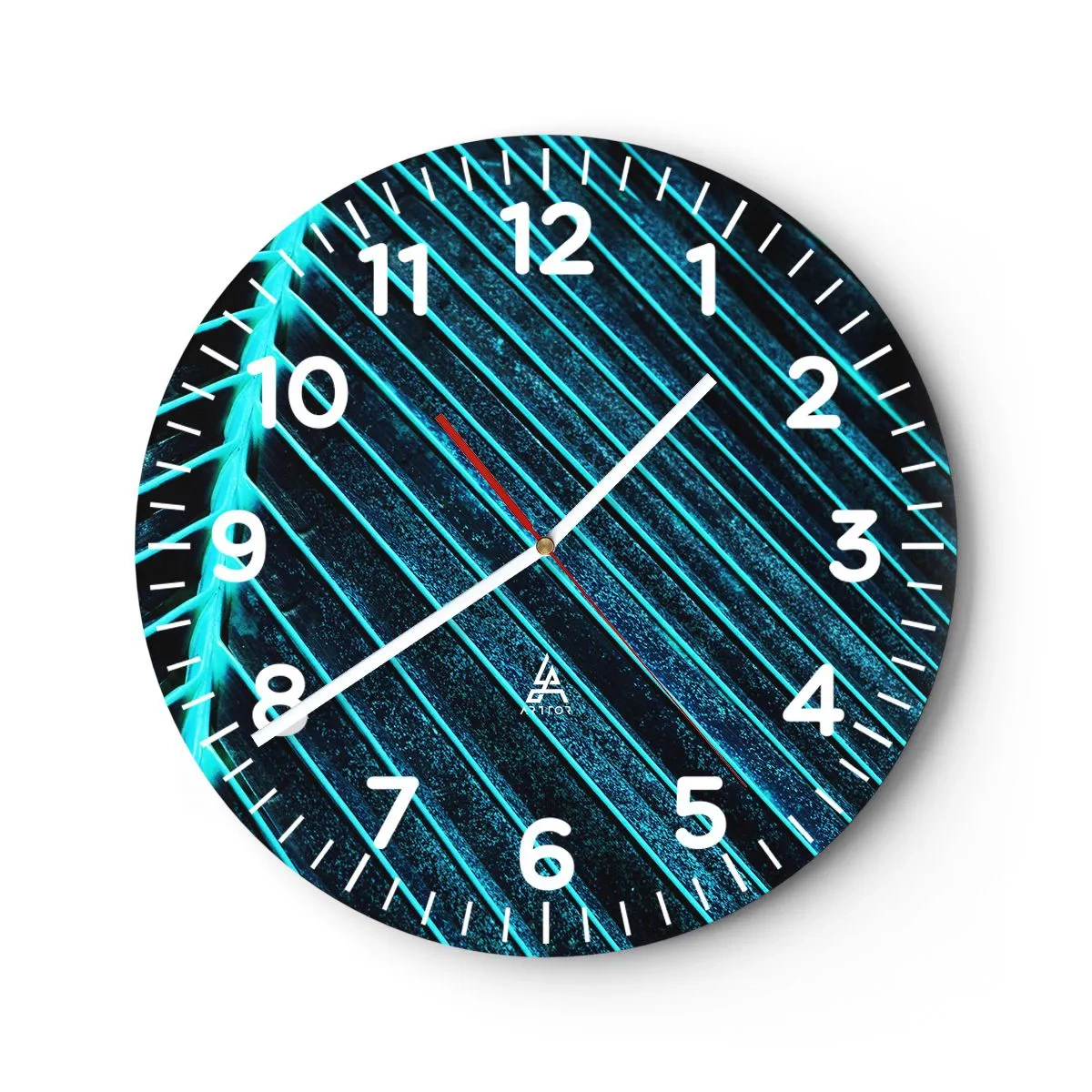 Wanduhr - Glasuhr - Grüne Textur - 40x40 cm