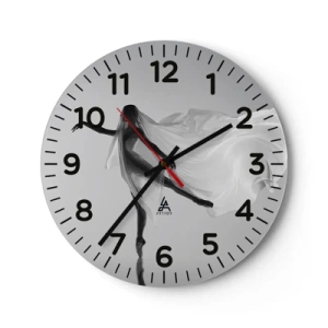 Wanduhr - Glasuhr - Leichtigkeit und Anmut - 40x40 cm