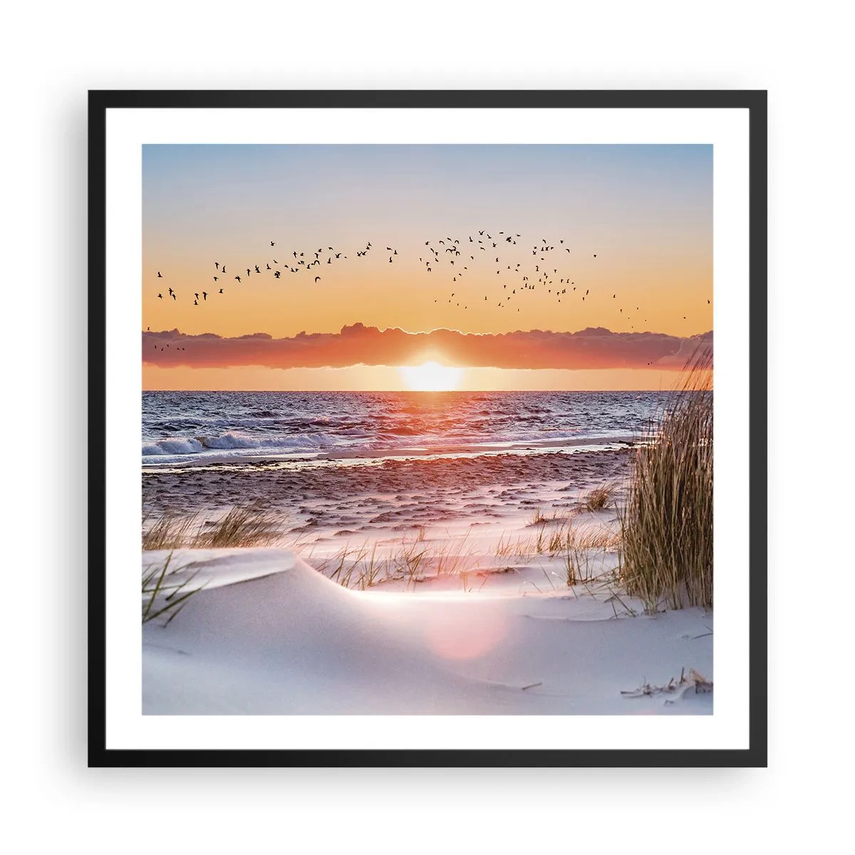 Poster in einem schwarzem Rahmen - Horizontale Landschaft - 60x60 cm