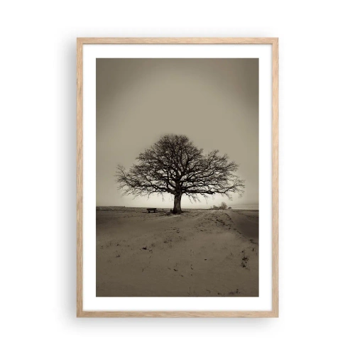 Poster in einem Rahmen aus heller Eiche - Von hier zu Ewigkeit - 50x70 cm