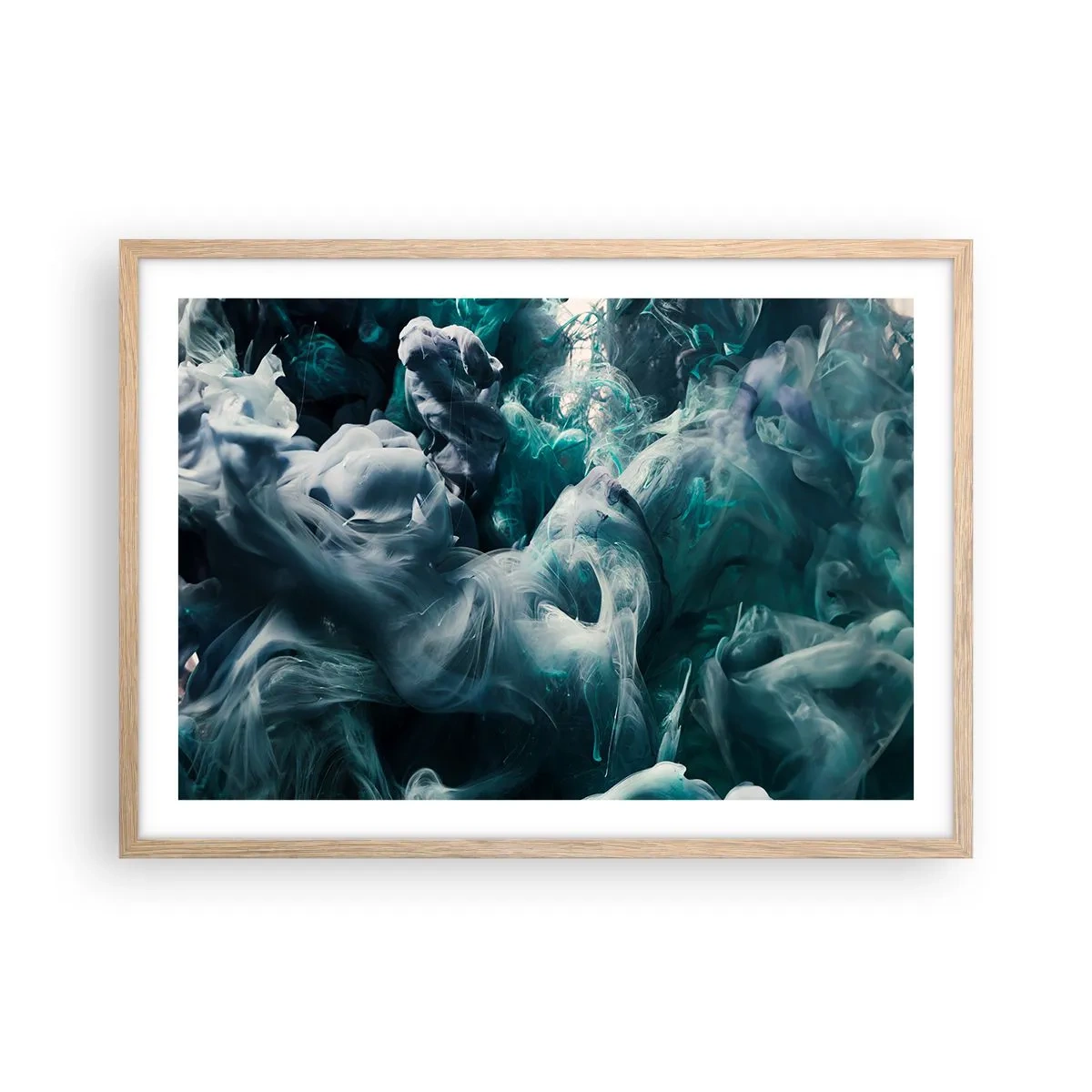 Poster in einem Rahmen aus heller Eiche - Farbbewegung - 70x50 cm