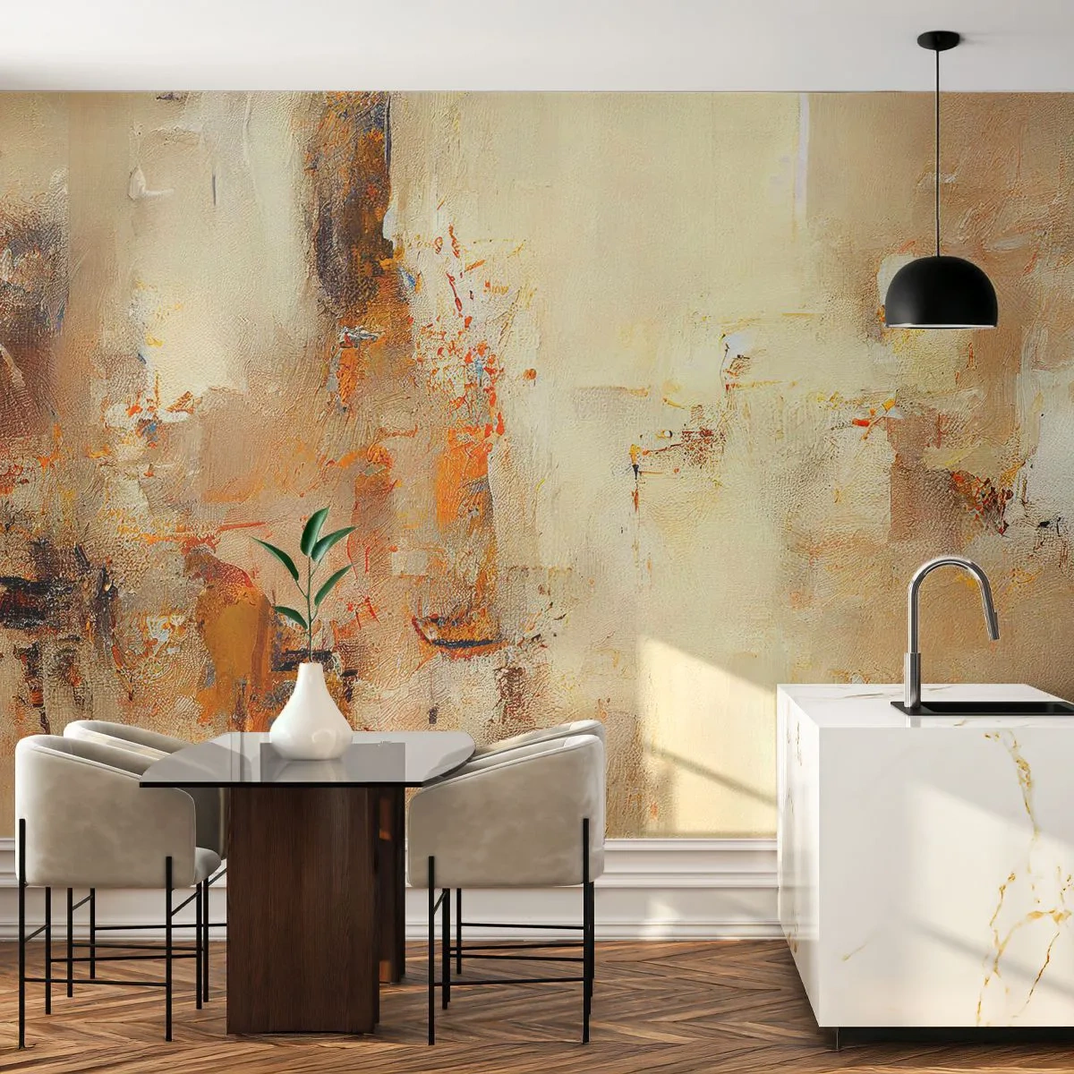 Fototapete Premium Sand - Seele aus Bernstein - Abstraktion, Stück, Minimalismus - 250x175 cm