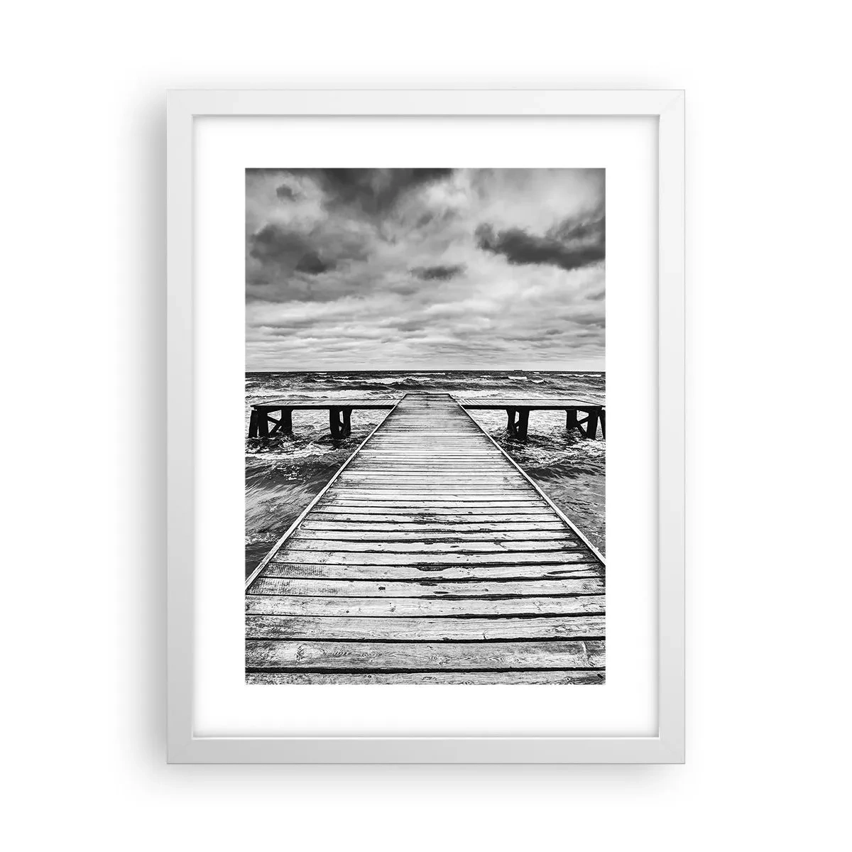 Poster in einem weißen Rahmen - Ich warte darauf, dass der Wind wegjagt... - 30x40 cm