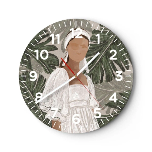 Wanduhr - Glasuhr - Exotisches Porträt - 40x40 cm