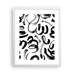 Poster in einem weißen Rahmen - Schwarz auf Weiß - 40x50 cm
