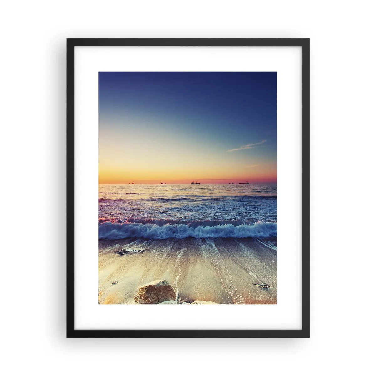 Poster in einem schwarzem Rahmen - Was ist mit dem Horizont? - 40x50 cm