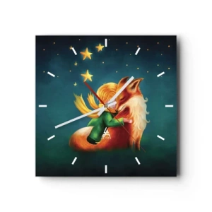 Wanduhr - Glasuhr - Kleiner Prinz - 40x40 cm