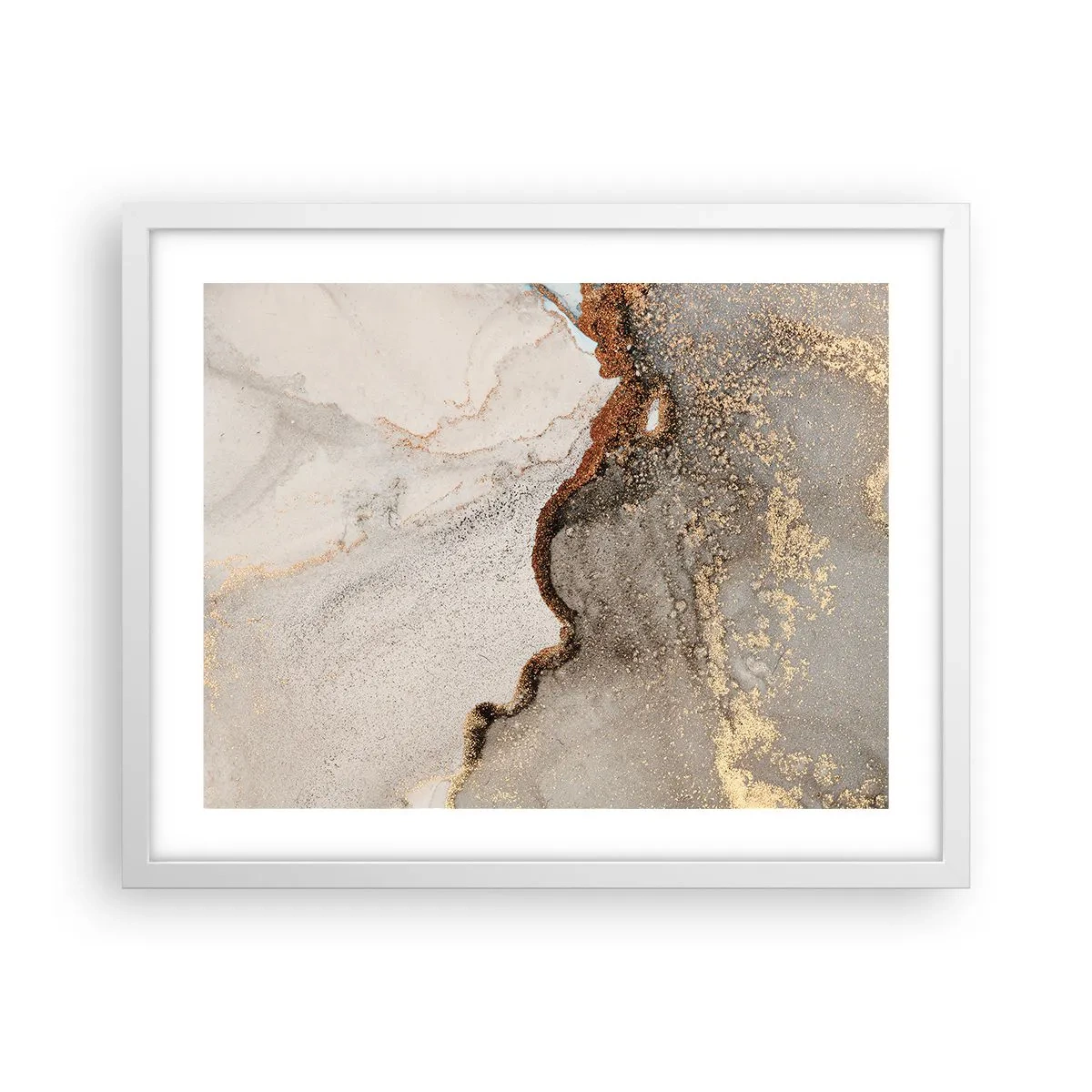 Poster in einem weißen Rahmen - An der Grenze der Farben - 50x40 cm