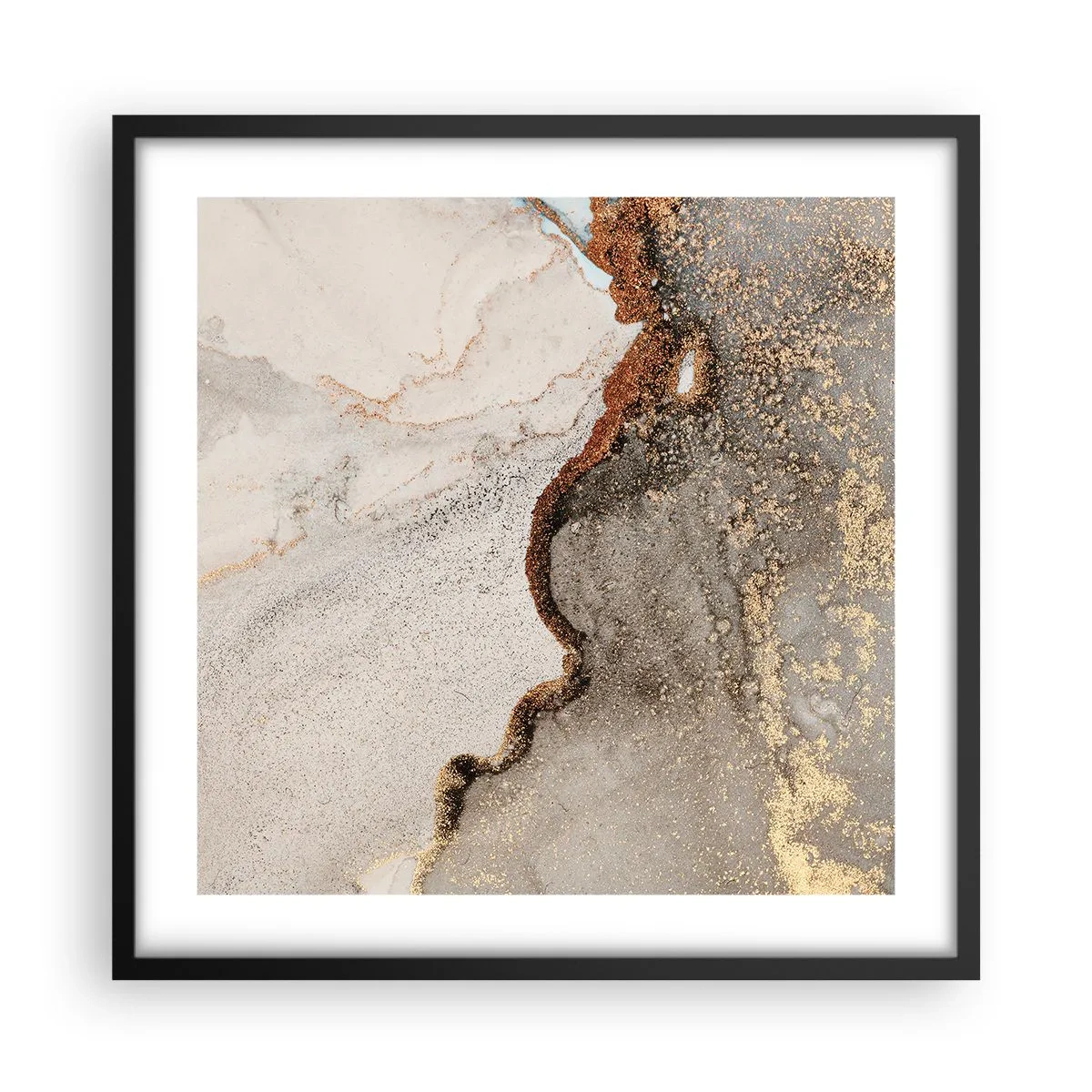 Poster in einem schwarzem Rahmen - An der Grenze der Farben - 50x50 cm