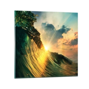 Glasbild - Bild auf glas - Surfer, wo bist du? - 70x70 cm