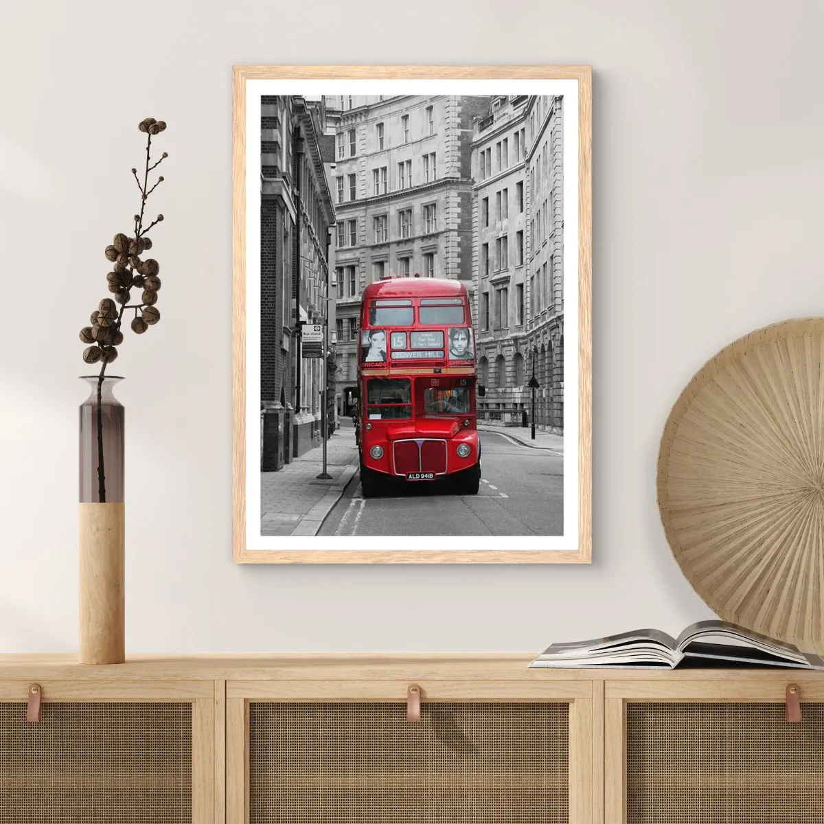 Poster in einem Rahmen aus heller Eiche - Der Alltag muss nicht grau sein - 61x91 cm