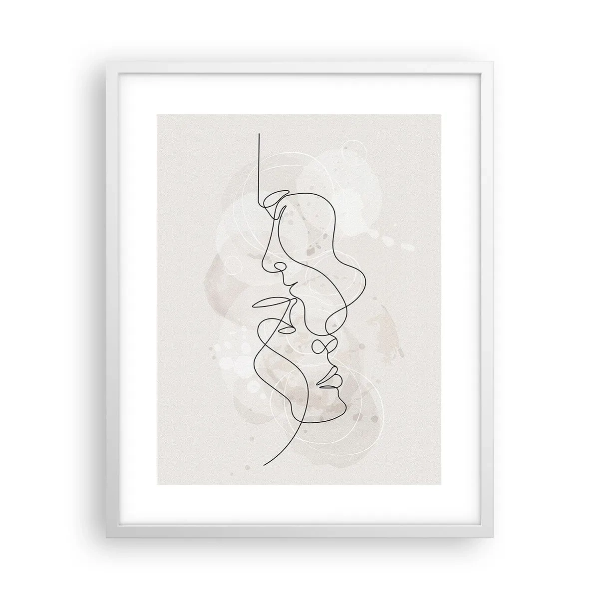 Poster in einem weißen Rahmen - Verstrickt in eine Umarmung - 40x50 cm