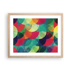 Poster in einem Rahmen aus heller Eiche - Aufstieg zum Regenbogen - 50x40 cm